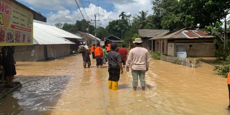 FOTO: IST/MAKA - Kondisi banjir yang menerjang Desa di Kecamatan Permata Kecubung Kabupaten Sukamara.