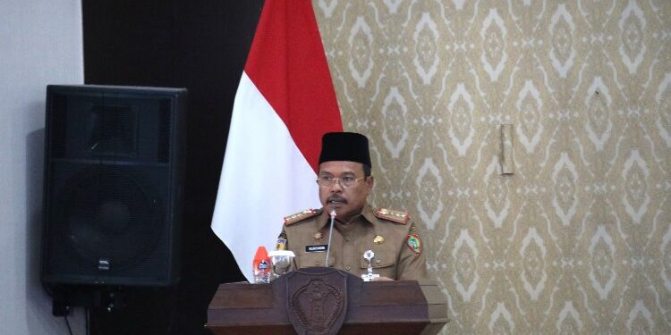 FOTO: MATAKALTENG - Sekda Kalteng H. Nuryakin saat menyampaikan sambutan tertulis Gubernur Kalteng.
