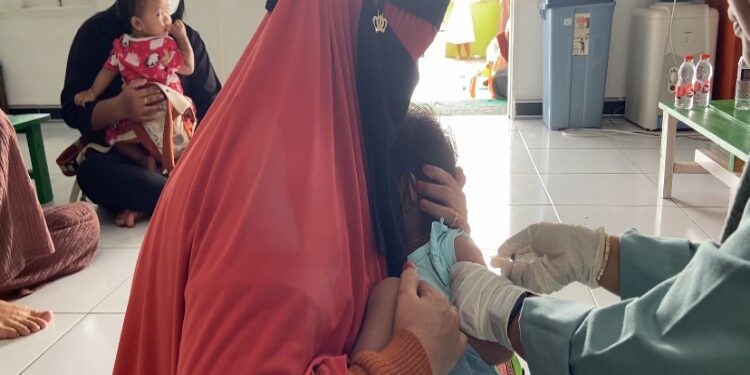 FOTO: DIAN/MATA KALTENG - Posyandu balita di Jalan Saudara, Kelurahan Baamang Barat, Kotim, 11 Januari 2024.