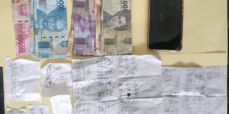 FOTO: IST/MATA KALTENG- Barang bukti dari terlapor judi togel yang diamankan Polres Kotim. 