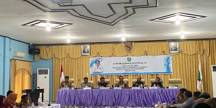 FOTO: AKH/MATAKALTENG - Pj Bupati Sukamara Kaspinor saat membuka forum Ranwal RKPD tahun 2025.