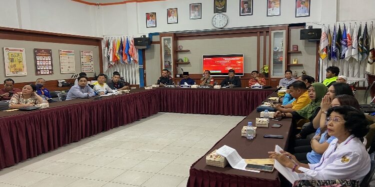 FOTO: DIAN/MATA KALTENG - Rapat koordinasi penetapan tanggal kampanye di KPU Kotim, Jumat 19 Januari 2024.