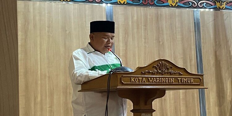 FOTO: DIAN/MATA KALTENG - Anggota DPRD Kotim Dapil II (Kecamatan Baamang dan Seranau) Marudin saat menyampaikan hasil reses.