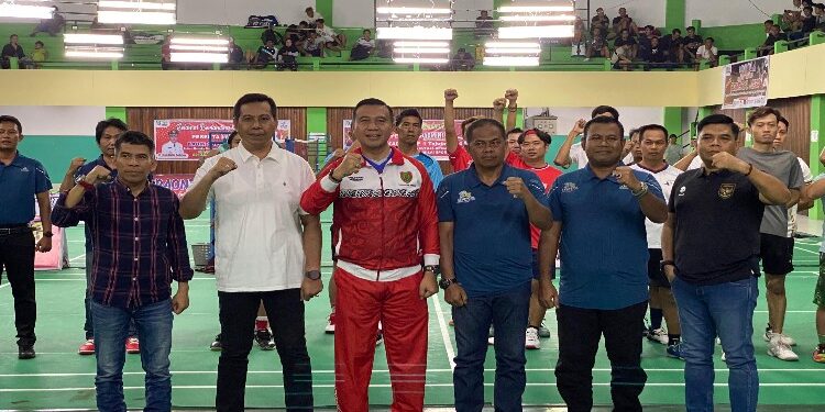 FOTO: BPJS/MATA KALTENG - Kegiatan turnamen badminton Kadin Cup 1.