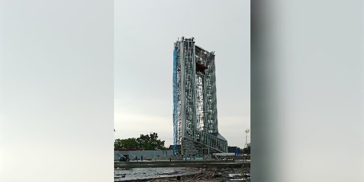 FOTO: MATAKALTENG - Progress pengerjaan Bundaran Besar.