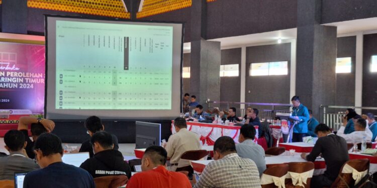 FOTO: DIAN/MATA KALTENG - Proses rekapitulasi penghitungan jumlah suara di tingkat kabupaten Kotim.