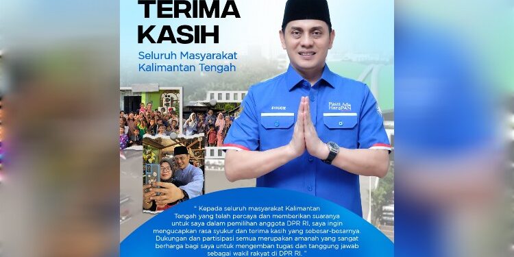 FOTO: MATAKALTENG - Ucapan terima kasih dari Muhammad Syauqie.