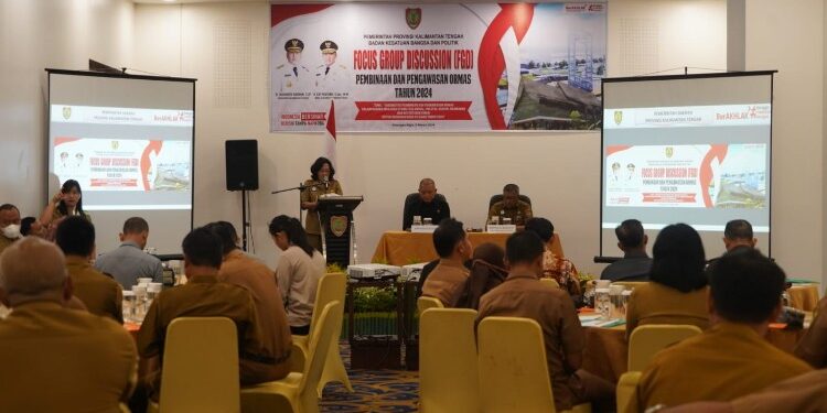 FOTO: MATAKALTENG - Focus Group Discussion Pembinaan dan Pengawasan Organisasi Kemasyarakatan (ORMAS) Provinsi Kalimantan Tengah Tahun 2024.