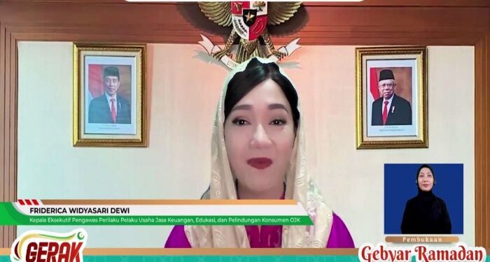 FOTO: MATAKALTENG - Kepala Eksekutif Pengawas Perilaku Pelaku Usaha Jasa Keuangan, Edukasi, dan Pelindungan Konsumen OJK, Friderica Widyasari Dewi hadir dalam kegiatan pembukaan GERAK Syariah yang dilakukan secara virtual.