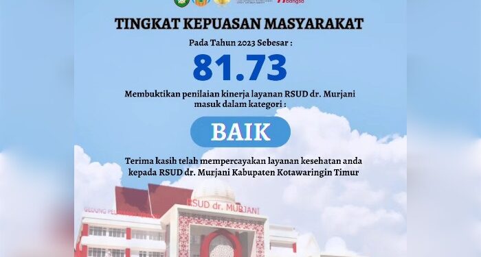 FOTO: MATAKALTENG - Indeks kepuasan masyarakat terhadap kinerja RSUD dr Murjani Sampit.