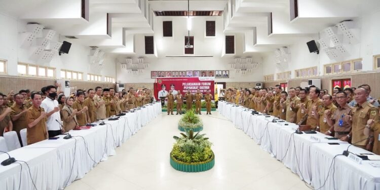 FOTO: OLIVIA/MATAKALTENG - Forum Perangkat Daerah Kalimantan Tengah Tahun 2024, yang diselenggarakan oleh Badan Perencanaan Pembangunan Daerah, Penelitian dan Pengembangan (Bappedalitbang) Kalteng.