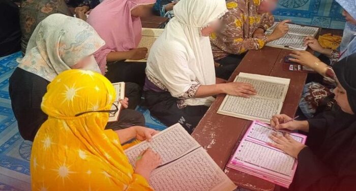 FOTO: IST/MATA KALTENG - Warga binaan di Lapas Kelas II B Sampit saat pengajian di bulan Ramadhan.