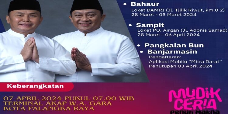 FOTO: IST/MATAKALTENG - Program Mudik Gratis Angkutan Lebaran Tahun 2024/1445 H.