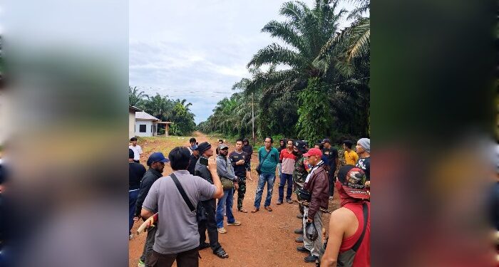 FOTO: MATAKALTENG - Massa pihak HK dan Alpin Lawrence ketika berada di dalam kebun.
