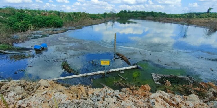 FOTO: IST/MATAKALTENG - Kondisi sungai yang diduga tercemar oleh limbah PT BMB.