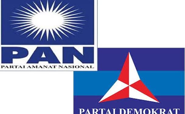 FOTO: MATAKALTENG - Simbol partai PAN dan Demokrat.