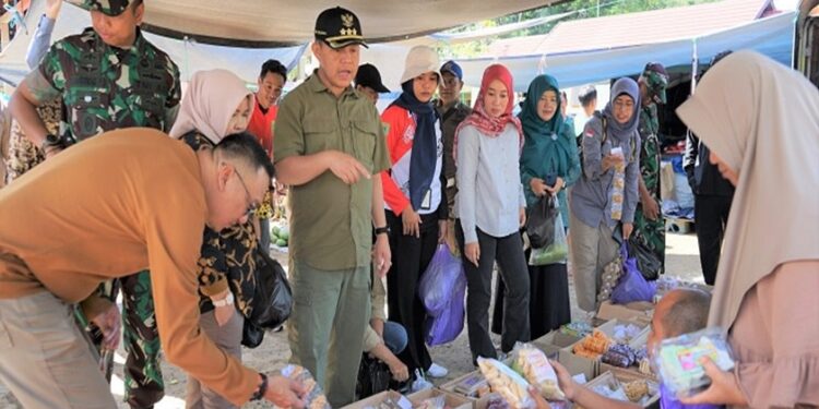 FOTO: MATAKALTENG - Pj. Bupati Barsel Deddy Winarwan saat sidak pasar desa Kalahien.