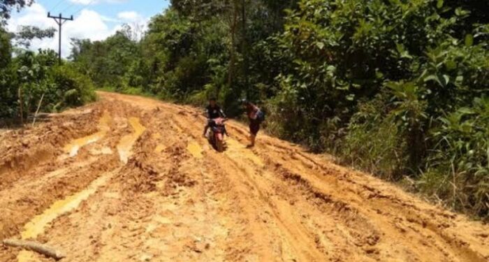 FOTO: IST/MATA KALTENG - Kondisi jalan di Kecamatan Antang Kalang, Kotim.