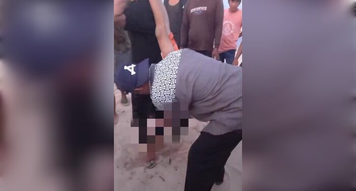 FOTO: IST/MATAKALTENG - Anak 8 tahun yang tenggelam di pantai Ujung Pandaran, Kotim pada Rabu, 10 April 2024.