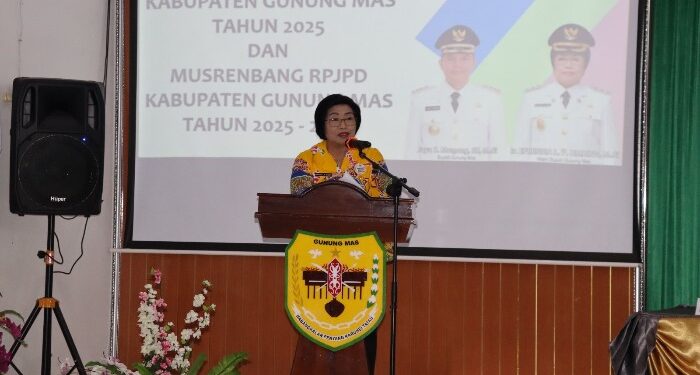 FOTO : DISKOMINFO SANTIK/MATA KALTENG - Wakil Bupati Gumas Efrensia LP Umbing ketika memberikan arahan pada suatu kegiatan, belum lama ini.