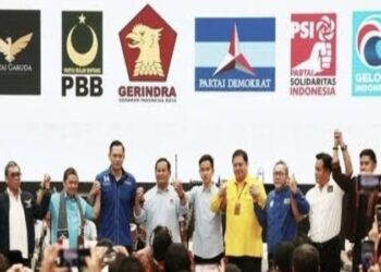 FOTO: MATA KALTENG - Deklarasi partai pengusung Prabowo Gibran dalam Pilpres 2024.