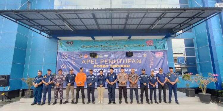 FOTO: AGUS/MATAKALTENG - Apel penutupan Posko terpadu angkutan laut di KSOP Sampit. Jumat, 26 April 2024.