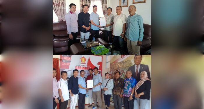 FOTO: MATAKALTENG - Tim Eddy Raya Saat Pendaftaran bakal calon Bupati Barsel pada PKB dan Gerindra Barsel.