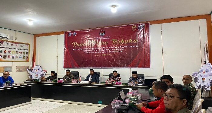 Foto : AKH/MATAKALTENG - Suasana rapat pleno terbuka penetapan perolehan kursi dan penetapan calon terpilih anggota DPRD Kabupaten Sukamara.