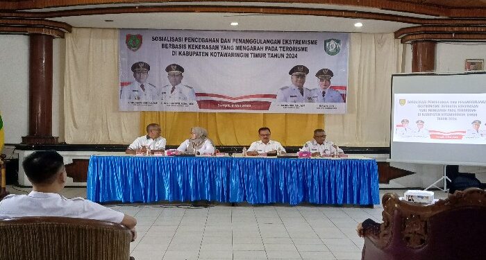 FOTO : DEVIANA/MATAKALTENG - Kegaitan sosialisasi pencegahan dan penanggulangan ekstremisme berbasis kekerasan yang mengarah pada terorisme, Rabu 8 Mei 2024.