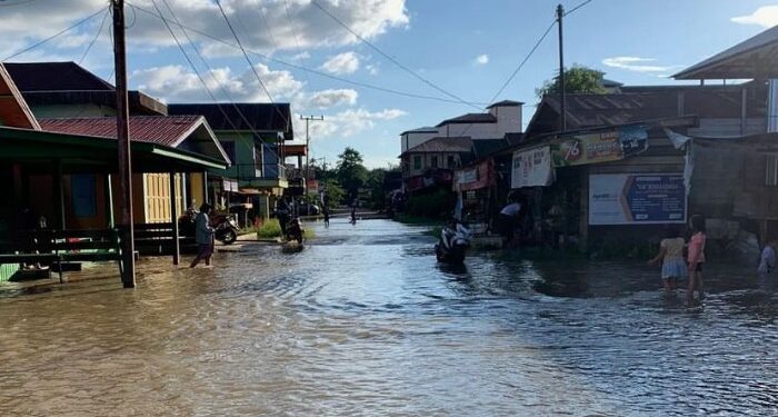 Foto: IST/MATA KALTENG - Kondisi banjir di bantaran sungai wilayah Utara Kotim.