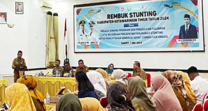 Foto: IST/MATA KALTENG - Rembuk stunting di Kabupaten Kotim di Aula Sei Mentaya Bapperida Kabupaten Kotawaringin Timur pada 7 Mei 2024 lalu.