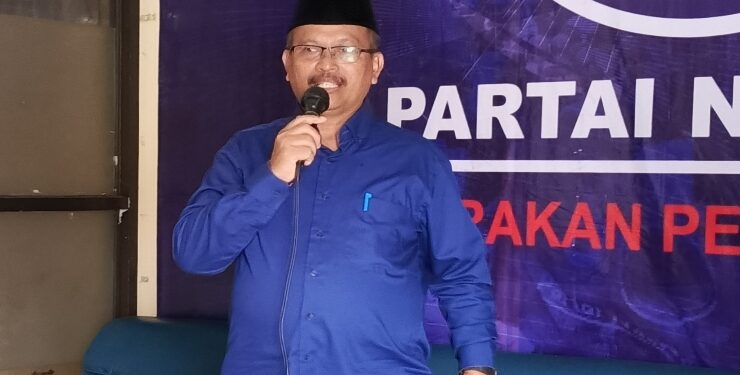 FOTO : DEVIANA/MATAKALTENG - Siyono saat berkunjung ke DPD Partai Nasdem Kotim, Sabtu 25 Mei 2024.