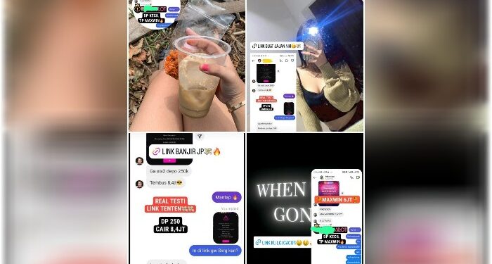 FOTO: DOKUMENTASI/MATAKALTENG - Salah satu akun medsos di Kota Sampit yang ikut mempromosikan situ judi online di platformnya.