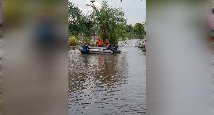 FOTO : IST/MATAKALTENG - Banjir yang terjadi di Desa Hanjalipan, belum lama ini.