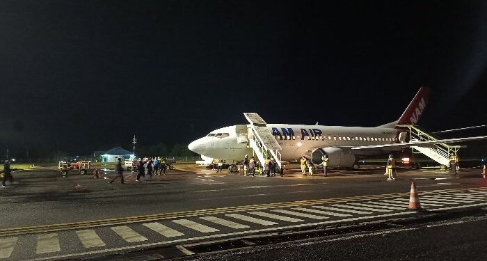 FOTO: DOK DEVIANA/MATAKALTENG - Bandara H. Asan Sampit saat malam hari.