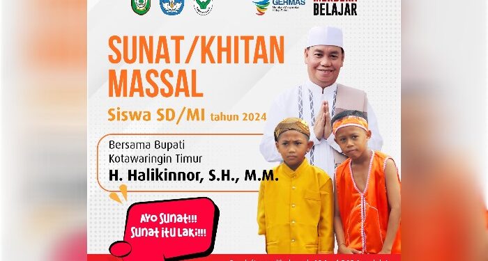 FOTO :IST/MATAKALTENG - Tamplet khitanan massal Bupati Kotim.