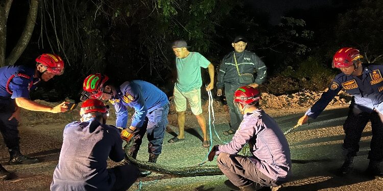 FOTO: IST/MATAKALTENG - Ular sanca yang berhasil diamankan dan diserahkan ke pihak Dis Damkar Mat Kotim, Minggu 23 Juni 2024 dini hari. 