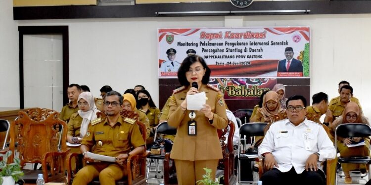FOTO: IST/MATAKALTENG - Rapat Koordinasi Monitoring Pengukuran dan Intervensi Serentak Pencegahan Stunting Tahun 2024.