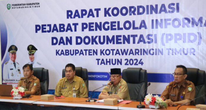 Foto: Kominfo/MATA KALTENG - Kepala Dinas Kominfo Kotim Marjuki saat memimpin rapat koordinasi PPID di Kotim tahun 2024, 2 Juli 2024.