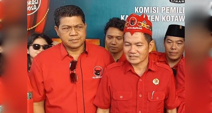 Foto:IST/MATA KALTENG - Parimus (kiri) dan Alexius Esliter (kanan) kader PDI Perjuangan Kotim yang digadang akan menjadi pasangan Halikinnor dalam Pilkada Kotim 2024.