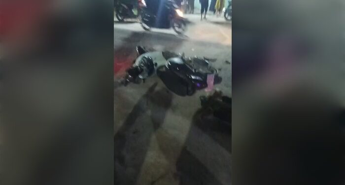 FOTO: MATAKALTENG - Kondisi sepeda motor usai terjadi kecelakaan.