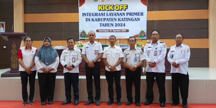 FOTO: MATAKALTENG - Sekda Katingan Pransang, usai membuka kegiatan kick off integrasi layanan primer di kabupaten katingan tahun 2024, di aula Bappedalitbang setempat.