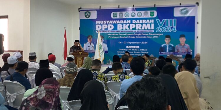 FOTO : DEVIANA/MATAKALTENG - Bupati Kotim Halikinnor saat menyampaikan sambutan, Jumat 6 September 2024.