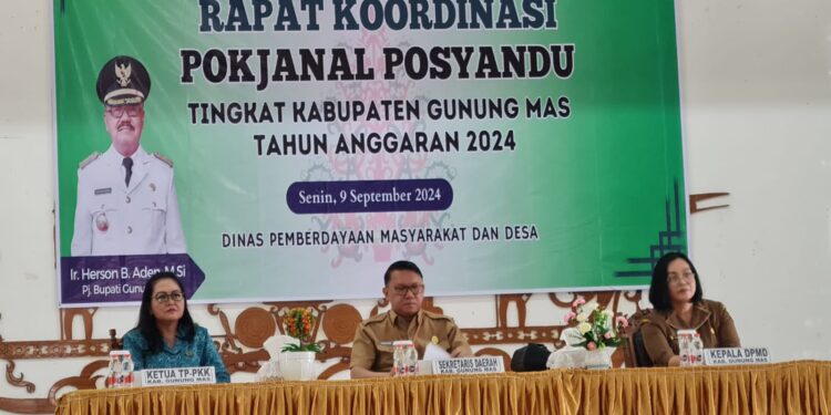 FOTO : DPMD GUMAS/MATA KALTENG - Suasana rakor pokjanal posyandu tingkat kabupaten tahun 2024, di GPU Damang Batu, Selasa, 10 September 2024.