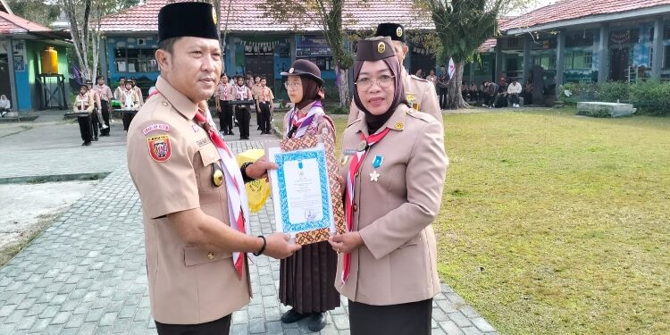 FOTO: DIAN/MATA KALTENG - Apel besar peringatan HUT Pramuka ke 63 di Kecamatan Baamang.