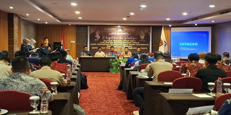 FOTO: DIAN/MATA KALTENG - Penetapan DPT pemilihan Gubernur dan Wakil Gubernur serta Bupati dan Wakil Bupati Kotim tingkat Kabupaten Kotim, Sabtu 21 September 2024.