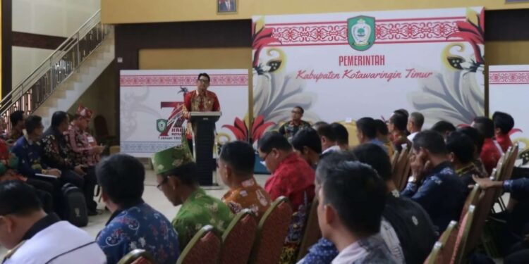 Foto: IST/MATA KALTENG - Rapat kerja dalam rangka memperkenalkan PJS bupati Kotim agar menjalin dukungan dalam pembangunan daerah belum lama ini di rumah jabatan Bupati Kotim.