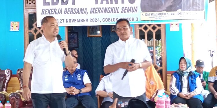 FOTO: MATAKALTENG - Paslon Nomor 3 Eddy Tanto Pada Saat Kampanye Dialogis Kemarin.
