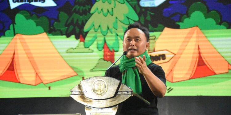 FOTO: MATAKALTENG - Gubernur Kalteng, Sugianto Sabran saat menghadiri Jambore Pendidikan dan Pemuda di GOR Indoor Serbaguna Palangka Raya, Sabtu (26/10).
