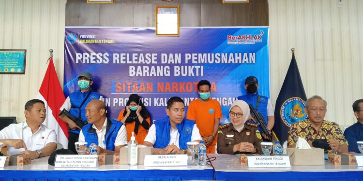 FOTO: MATAKALTENG - Press release BNN Provinsi Kalimantan Tengah.